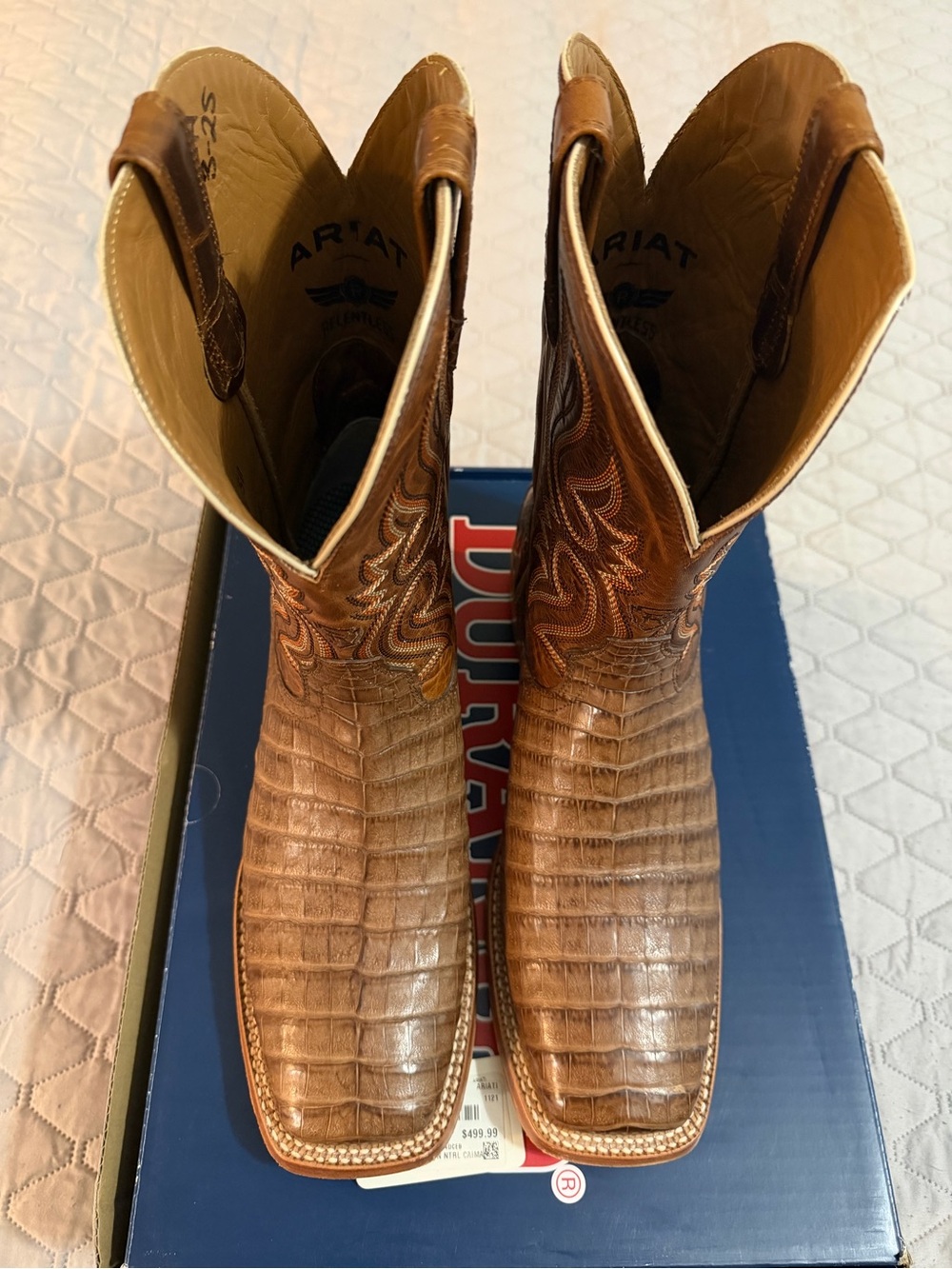 Ariat Men's Brown Leather Exotic-Texture Western Boots